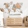 Enjoy The Wood 3D Wood World Map LED 3.0 Wall Art Modern Home Decor Gifts LED Lighting Wall Decor Housewarming Gift (Light)(Light)