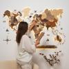 Enjoy The Wood 3D Wood World Map LED 3.0 Wall Art Modern Home Decor Gifts LED Lighting Wall Decor Housewarming Gift (Light)(Multicolor)