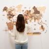 Enjoy The Wood 3D Wood World Map LED 3.0 Wall Art Modern Home Decor Gifts LED Lighting Wall Decor Housewarming Gift (Light)(Smokey)