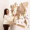 Enjoy The Wood 3D Wood World Map LED 3.0 Wall Art Modern Home Decor Gifts LED Lighting Wall Decor Housewarming Gift (Light)(Terra)