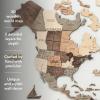 Enjoy The Wood 3D Wood World Map Wall Art Large Wall Décor – World Travel Map – Any Occasion Gift Idea – Wall Art for Home & Kitchen or Office (Large, Smokey)(Smokey)