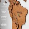 Enjoy The Wood 3D Wood World Map Wall Art Large Wall Décor – World Travel Map – Any Occasion Gift Idea – Wall Art for Home & Kitchen or Office (Small, Dark Walnut)(Oak)