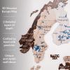 Enjoy The Wood 3D Wooden European Map Wall Art – Handmade Wooden Map of Europe with Country Borders – Modern Travel Poster with Pins Decor, Gift for Couples & Families (Cappuccino, Large)(Cappuccino)
