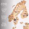 Enjoy The Wood 3D Wooden European Map Wall Art – Handmade Wooden Map of Europe with Country Borders – Modern Travel Poster with Pins Decor, Gift for Couples & Families (Cappuccino, Large)(Light)