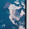 Enjoy The Wood Framed World Map Wall Art Wood Travel Decor 3D World Map On Board 3 Panels Wall Rustic Decoration Housewarming Gift (Medium, Triptych, Cruise)(Cruise)