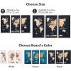 Enjoy The Wood Framed World Map Wall Art Wood Travel Decor 3D World Map On Board 3 Panels Wall Rustic Decoration Housewarming Gift (Medium, Triptych, Cruise)(Light)