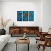 Enjoy The Wood Framed World Map Wall Art Wood Travel Decor 3D World Map On Board 3 Panels Wall Rustic Decoration Housewarming Gift (Medium, Triptych, Cruise)(Dark Walnut)