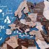 Enjoy The Wood Framed World Map Wall Art Wood Travel Decor 3D World Map On Board Wall Rustic Decoration Housewarming Gift (Medium, Board, Aqua)(Cappuccino)