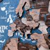 Enjoy The Wood Framed World Map Wall Art Wood Travel Decor 3D World Map On Board Wall Rustic Decoration Housewarming Gift (Medium, Board, Aqua)(Cappuccino)
