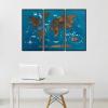 Enjoy The Wood Framed World Map Wall Art Wood Travel Decor 3D World Map On Board Wall Rustic Decoration Housewarming Gift (Medium, Board, Aqua)(Dark Walnut)