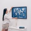 Enjoy The Wood Framed World Map Wall Art Wood Travel Decor 3D World Map On Board Wall Rustic Decoration Housewarming Gift (Medium, Board, Aqua)(Mystery)