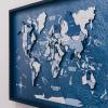 Enjoy The Wood Framed World Map Wall Art Wood Travel Decor 3D World Map On Board Wall Rustic Decoration Housewarming Gift (Medium, Board, Mystery)(Aqua)