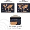 Enjoy The Wood Framed World Map Wall Art Wood Travel Decor 3D World Map On Board Wall Rustic Decoration Housewarming Gift (Medium, Board, Mystery)(Cork)