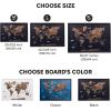 Enjoy The Wood Framed World Map Wall Art Wood Travel Decor 3D World Map On Board Wall Rustic Decoration Housewarming Gift (Medium, Board, Mystery)(Dark Walnut)
