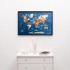 Enjoy The Wood Framed World Map Wall Art Wood Travel Decor 3D World Map On Board Wall Rustic Decoration Housewarming Gift (Medium, Board, Mystery)(Multicolor)