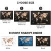 Enjoy The Wood Framed World Map Wall Art Wood Travel Decor 3D World Map On Board Wall Rustic Decoration Housewarming Gift (Medium, Board, Mystery)(Terra)