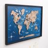 Enjoy The Wood Framed World Map Wall Art Wood Travel Decor 3D World Map On Board Wall Rustic Decoration Housewarming Gift (Medium, Board, Mystery)(Terra)