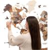 ENJOY THE WOOD 3D Wood World Map Wall Art Large Wood Wall Décor Housewarming Gift Idea Wood Wall Art World Travel Map For Home & Kitchen or Office (Medium, Oak)(Multicolored)