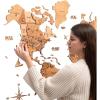 ENJOY THE WOOD 3D Wood World Map Wall Art Large Wood Wall Décor Housewarming Gift Idea Wood Wall Art World Travel Map For Home & Kitchen or Office (Medium, Oak)(Oak)