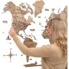 ENJOY THE WOOD 3D Wood World Map Wall Art Large Wood Wall Décor Housewarming Gift Idea Wood Wall Art World Travel Map For Home & Kitchen or Office (Medium, Oak)(Terra)