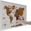 ENJOY THE WOOD Wooden World Map on Board with LED Backlight 2.0 – Handmade World Maps for Wall with Frame – Personalizable Travel Map with Pins for Living Room, Office or Bedroom (Multicolor, Medium)(Oak)