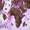 Enjoy The Wood 3D Wood World Map LED 3.0 Wall Art Modern Home Decor Gifts LED Lighting Wall Decor Housewarming Gift (Light)(Dark Walnut)