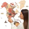 Enjoy The Wood 3D Wood World Map Wall Art Large Wall Décor – World Travel Map – Any Occasion Gift Idea – Wall Art for Home & Kitchen or Office (Large, Fusion)(Fusion)