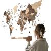 Enjoy The Wood 3D Wood World Map Wall Art Large Wall Décor – World Travel Map – Any Occasion Gift Idea – Wall Art for Home & Kitchen or Office (Large, Smokey)(Smokey)