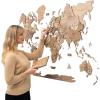 Enjoy The Wood 3D Wood World Map Wall Art Large Wall Décor – World Travel Map – Any Occasion Gift Idea – Wall Art for Home & Kitchen or Office (Small, Dark Walnut)(Terra)