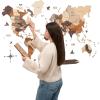Enjoy The Wood 3D Wood World Map Wall Art Large Wall Décor – World Travel Map – Any Occasion Gift Idea – Wall Art for Home & Kitchen or Office (Small, Dark Walnut)(Multicolor)