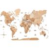 Enjoy The Wood 3D Wood World Map Wall Art Large Wood Wall Décor Housewarming Gift Idea Art World Travel Map For Home & Kitchen or Office (Light, 3XL)