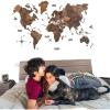 Enjoy The Wood 3D Wood World Map Wall Art Large Wood Wall Décor Housewarming Gift Idea Art World Travel Map For Home & Kitchen or Office (Medium, Dark Walnut)(Dark Walnut)