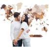 Enjoy The Wood 3D Wood World Map Wall Art Large Wood Wall Décor Housewarming Gift Idea Art World Travel Map For Home & Kitchen or Office (Medium, Dark Walnut)(Multicolored)
