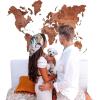 Enjoy The Wood 3D Wood World Map Wall Art Large Wood Wall Décor Housewarming Gift Idea Art World Travel Map For Home & Kitchen or Office (Medium, Oak)(Oak)