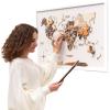 Enjoy The Wood Framed World Map Wall Art Wood Travel Decor 3D World Map On Board Wall Rustic Decoration Housewarming Gift (Medium, Board, Mystery)(Multicolor)