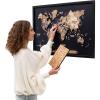 Enjoy The Wood Framed World Map Wall Art Wood Travel Decor 3D World Map On Board Wall Rustic Decoration Housewarming Gift (Medium, Board, Mystery)(Terra)