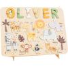 Name Puzzle For Kids Personalized Wooden Name Puzzle Board With Custom Design Gifts For Toddlers 1-3 Years Old Custom Name Puzzle Baby Room Decor Montessori Gift Boys And Girls (Сhoose Design)(Сhoose Design)