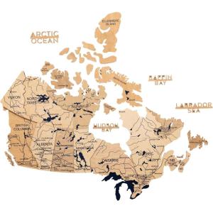 Enjoy The Wood 3D Wood Canada Map Wall Art Large Wall Décor – Canada Travel Map – Any Occasion Gift Idea – Wall Art for Home & Kitchen or Office (Large, Multicolor)(Light)