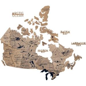 Enjoy The Wood 3D Wood Canada Map Wall Art Large Wall Décor – Canada Travel Map – Any Occasion Gift Idea – Wall Art for Home & Kitchen or Office (Large, Multicolor)(Terra)