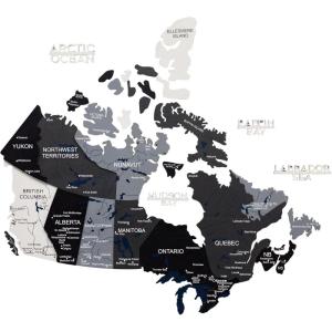Enjoy The Wood 3D Wood Canada Map Wall Art Large Wall Décor – Canada Travel Map – Any Occasion Gift Idea – Wall Art for Home & Kitchen or Office (Large, Multicolor)(Nordik)
