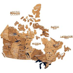 Enjoy The Wood 3D Wood Canada Map Wall Art Large Wall Décor – Canada Travel Map – Any Occasion Gift Idea – Wall Art for Home & Kitchen or Office (Large, Multicolor)(Oak)