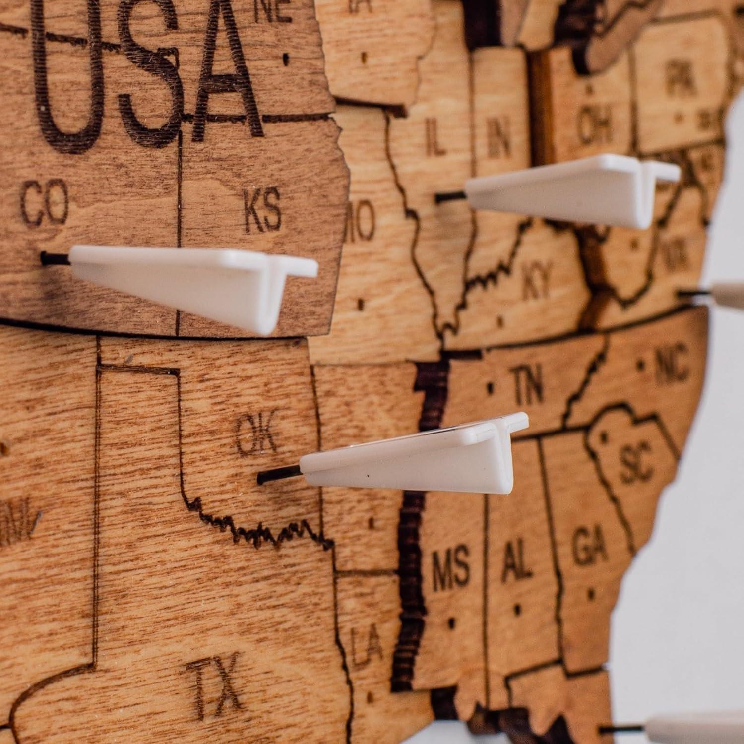 image:imageENJOY THE WOOD Planes Push Pins For Wood World Map Addons for World Map Travel Office School Pins Board Gift Traveler Canvas Pins 3D Wood Addons Travel Decor