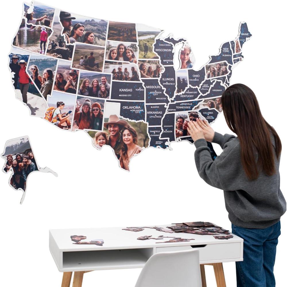 image:imageEnjoy The Wood Mark Your Travels USA Photo Map  50 States Travel Map Places Ive Been Visited Places  US States Tracker  Wood Wall Art For Home amp Kitchen or Office PhysicalMidnight