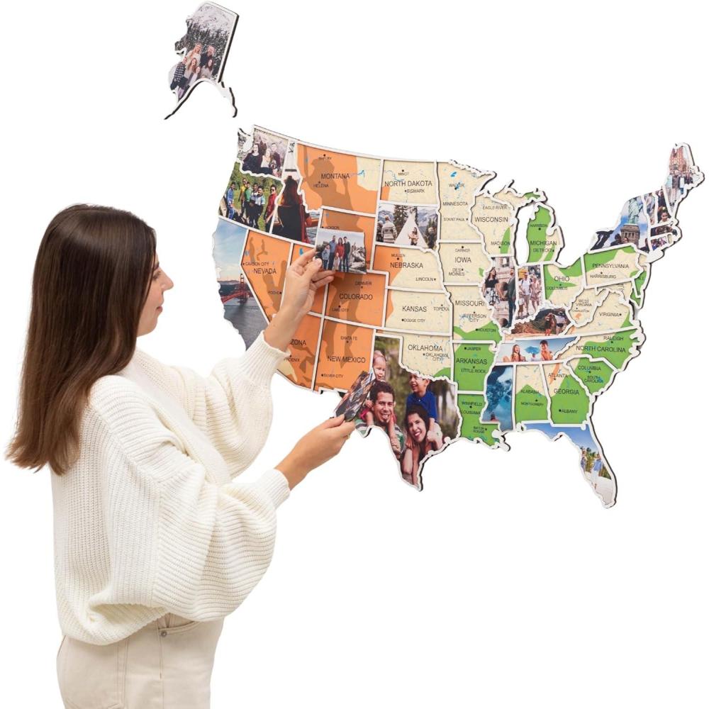 image:imageEnjoy The Wood Mark Your Travels USA Photo Map  50 States Travel Map Places Ive Been Visited Places  US States Tracker  Wood Wall Art For Home amp Kitchen or Office PhysicalPhysical
