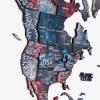 ENJOY THE WOOD Colored World Map Wood Wall Art with Rivers & Lakes 3D Wall Art Home Decor – Wooden Travel Map Housewarming Gift Idea – World Map Decorations for Home (Small, Alcor)(Alcor)