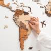 ENJOY THE WOOD Wooden World Landmark Sticker Pins for Map Push Pins Travel Office School Pins Board Pins Gift Traveler Canvas Pins 3D Wood World Map