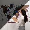 Enjoy The Wood 3D LED 2.0 Wood World Map Wall Art Modern Home Decor Gifts Travel Wooden Maps Pinboard with Backlighting LED Lighting Wall Decor Housewarming Gift Idea (Multicolor)(Dark Walnut)