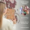Enjoy The Wood 3D LED 2.0 Wood World Map Wall Art Modern Home Decor Gifts Travel Wooden Maps Pinboard with Backlighting LED Lighting Wall Decor Housewarming Gift Idea (Mystery)(Cappuccino)