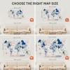 Enjoy The Wood 3D LED 2.0 Wood World Map Wall Art Modern Home Decor Gifts Travel Wooden Maps Pinboard with Backlighting LED Lighting Wall Decor Housewarming Gift Idea (Mystery)(Aqua)
