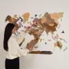 Enjoy The Wood 3D LED 2.0 Wood World Map Wall Art Modern Home Decor Gifts Travel Wooden Maps Pinboard with Backlighting LED Lighting Wall Decor Housewarming Gift Idea (Multicolor)(Multicolor)